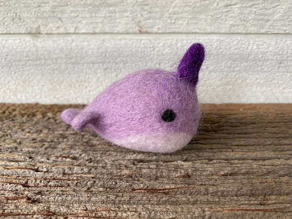 Wool Felted Lucky Narwhal | 1 piece